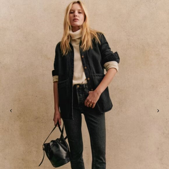 Sezane Will Jacket | Washed Black | Size M | Like New - Picture 3 of 8